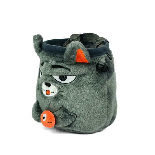 Grey Cat Rock Climbing Chalk Bag