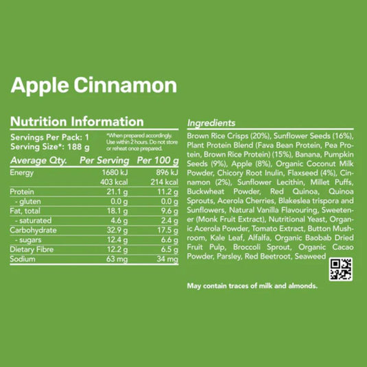 Apple Cinnamon - Plant-Based Breakfast