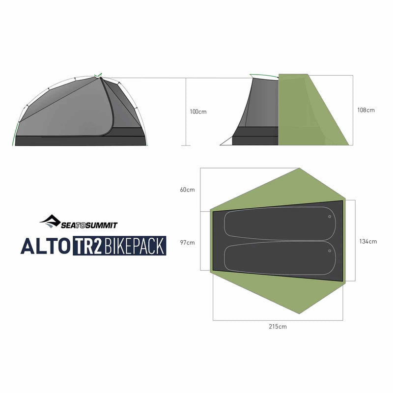 Load image into Gallery viewer, Alto Bikepacking TR2 Tent - Two Person Bike  Lightweight Hiking
