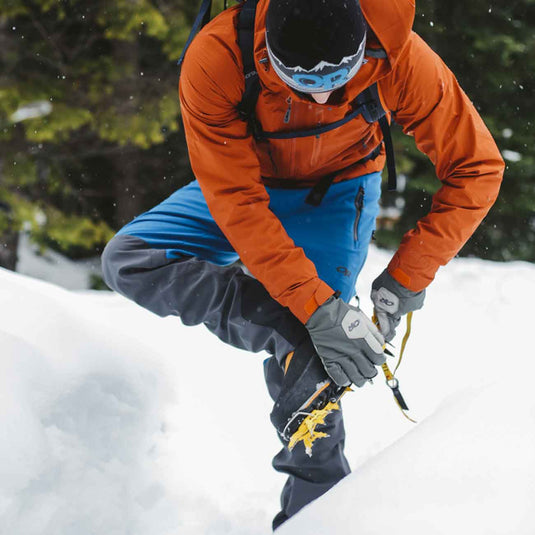 Outdoor Research bitterblaze glove aerogel insulated charcoal alloy with grivel crampon