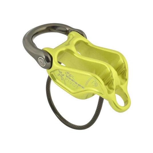 dmm pivot climbing belay device guide mode lime