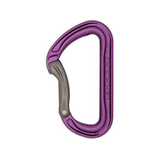 dmm climbing shadow bent gate carabiner purple