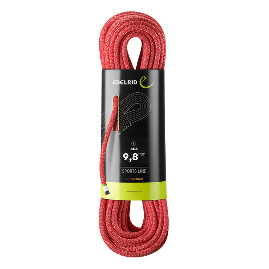 edelrid boa 9 8mm sport sline climbing rope red 