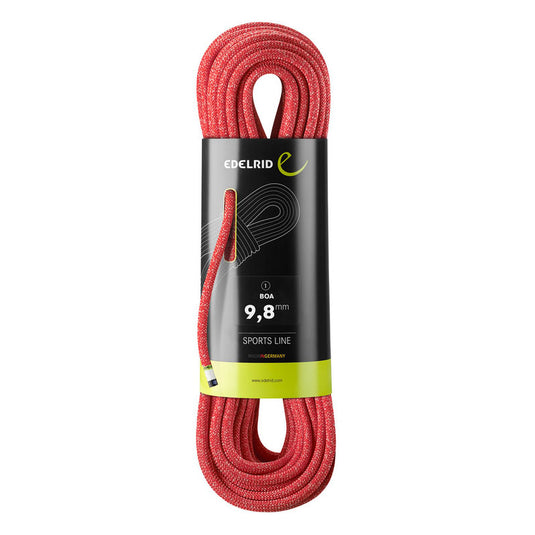 edelrid boa 9 8mm sport sline climbing rope red