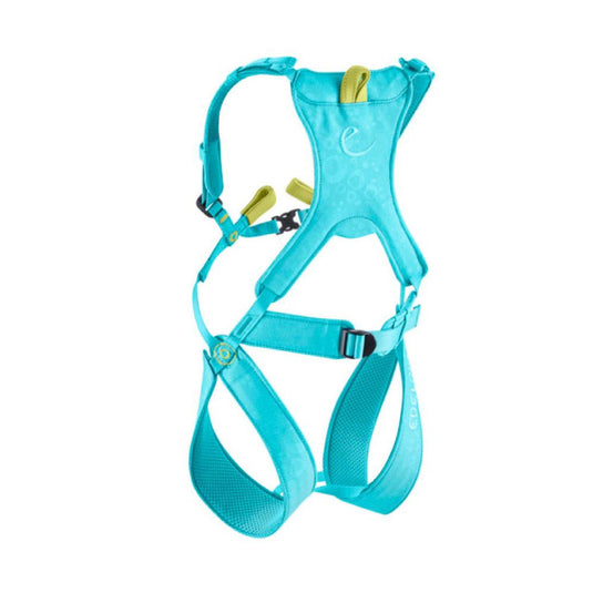 edelrid fraggle III kids rock climbing harness icemint 1