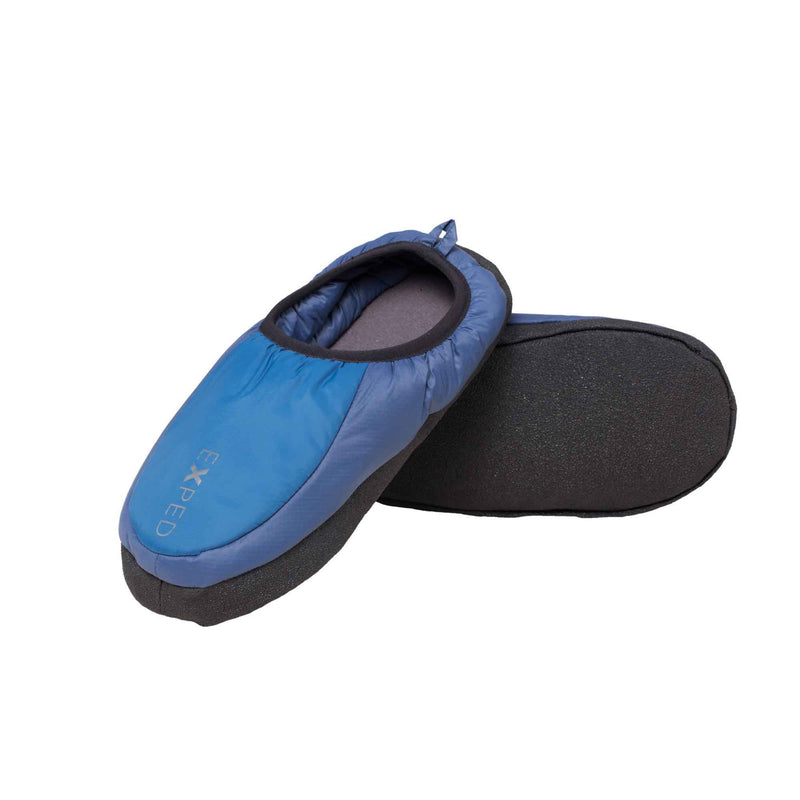 Load image into Gallery viewer, exped insulated camp slippers blue pair
