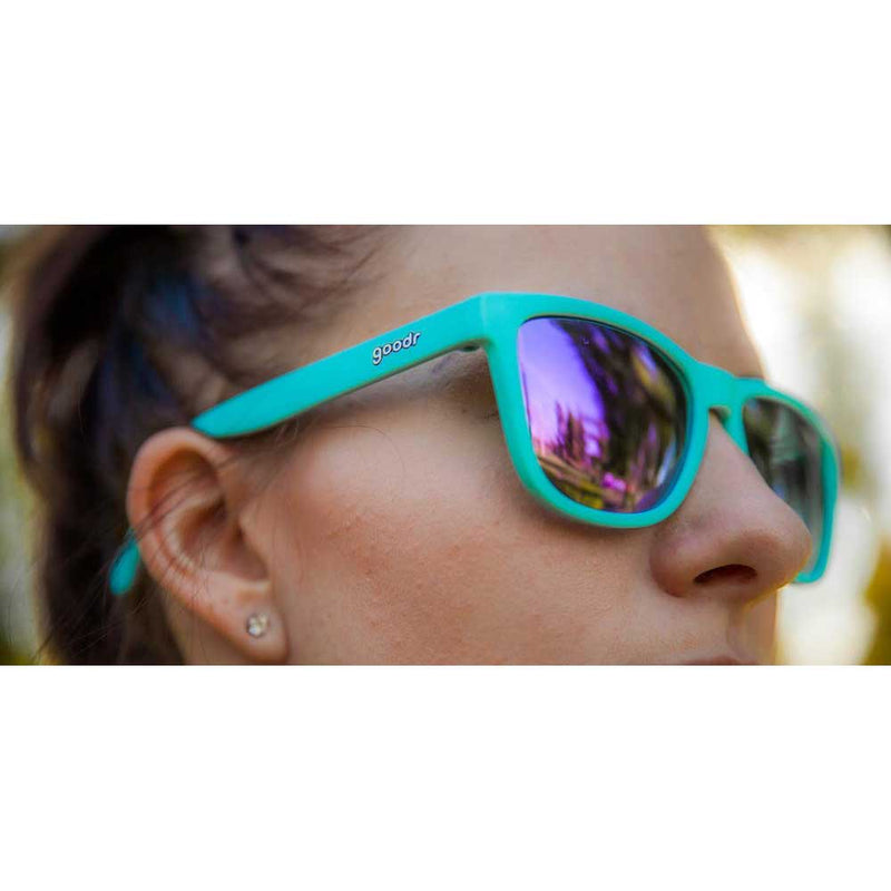 Load image into Gallery viewer, goodr sunglasses the ogs electric dinotopia carnival 3