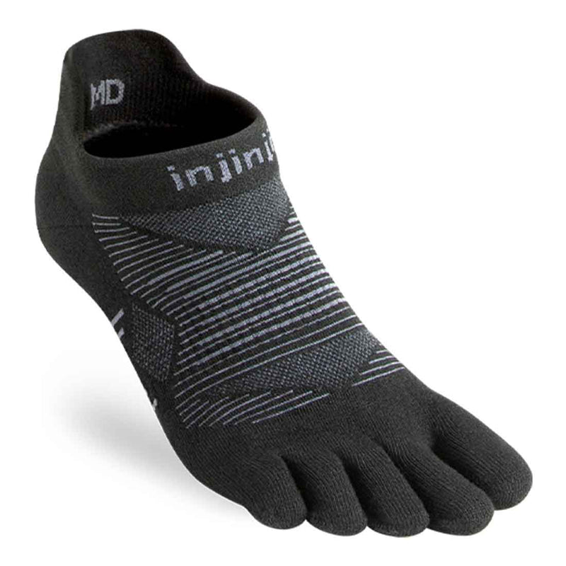 Load image into Gallery viewer, injinji performance toe socks run 2 0 lightweight no show black graphite
