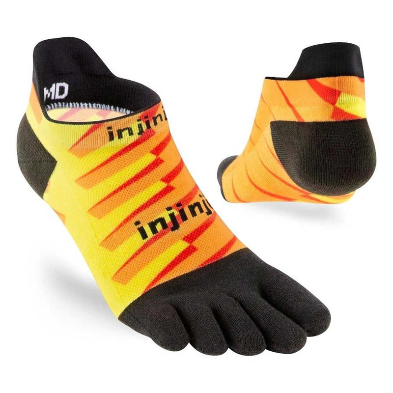 Load image into Gallery viewer, injinji performance toe socks run 2 0 lightweight no show lightning
