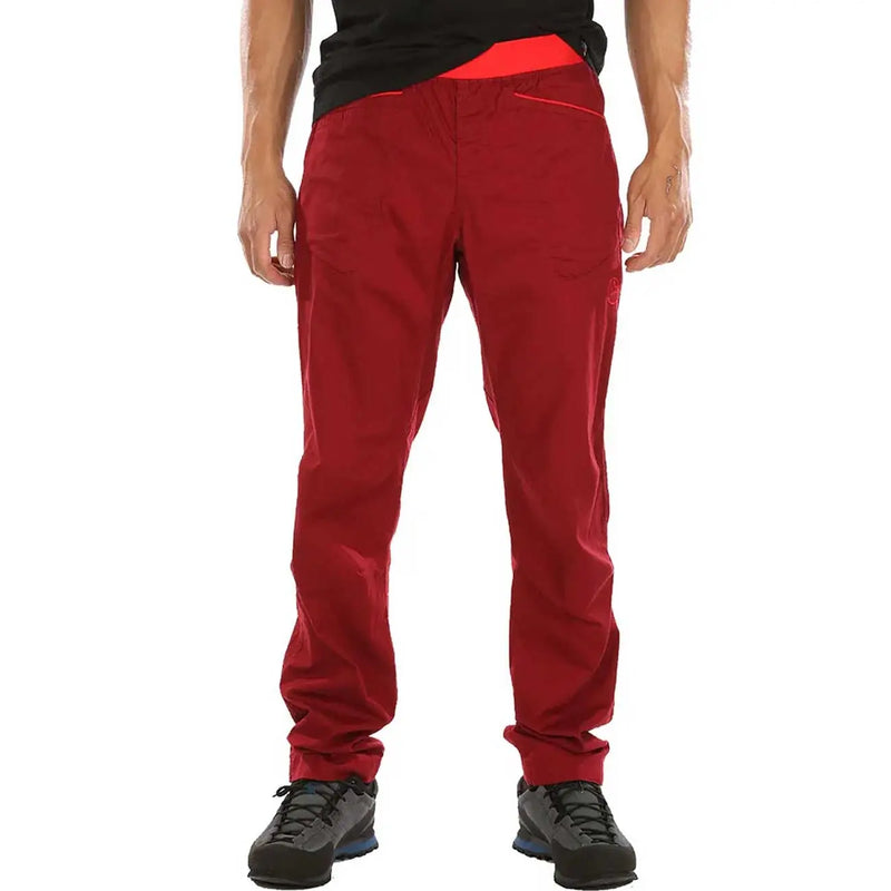 Load image into Gallery viewer, la sportiva mens roots climbing pants chilli poppy 3