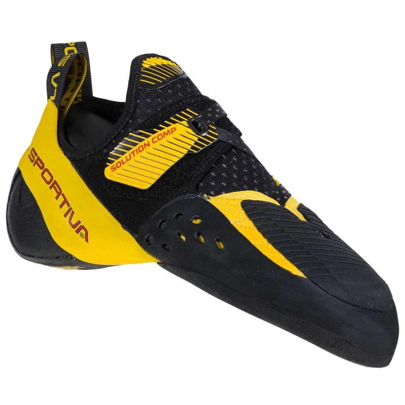 Load image into Gallery viewer, la sportiva solution comp mens rock climbing shoe black yellow 5
