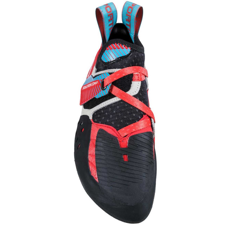 Load image into Gallery viewer, la sportiva solution comp womens rock climbing shoe hibiscus malibu blue 6
