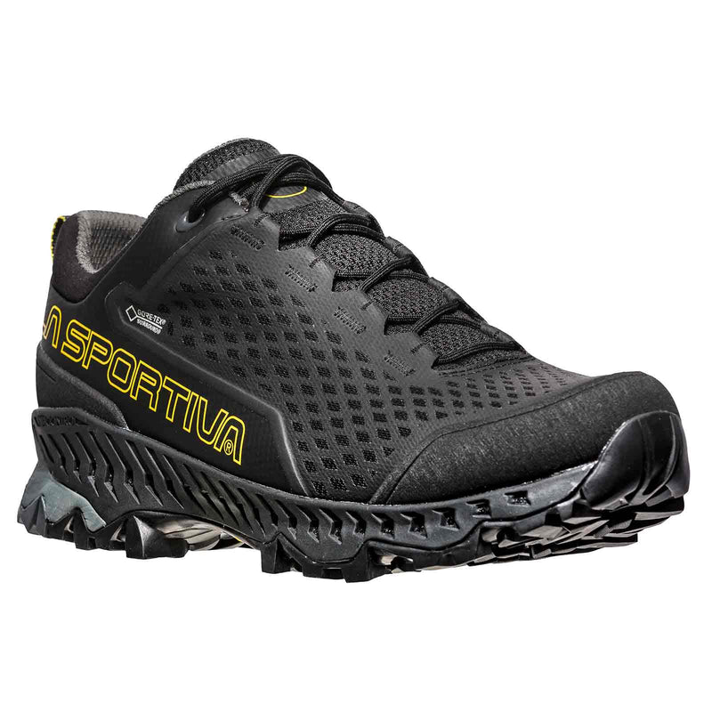 Load image into Gallery viewer, la sportiva spire mens black yellow front side angle
