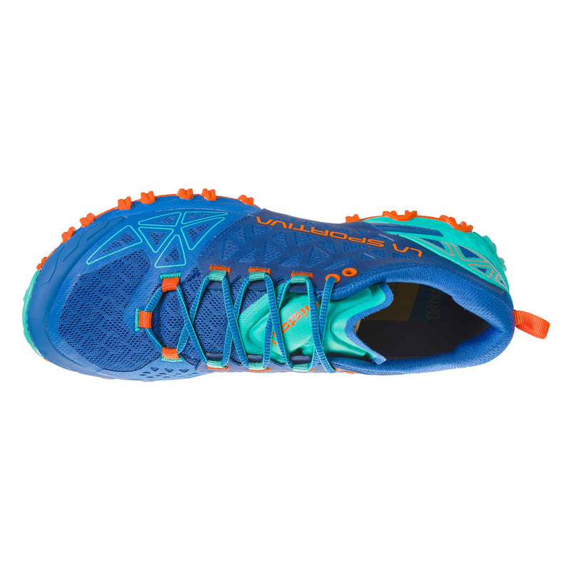 Load image into Gallery viewer, la sportiva womens bushido ii trail running shoe marine blue aqua top
