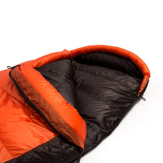 mont helium sleepingbag hood open sleeping bag