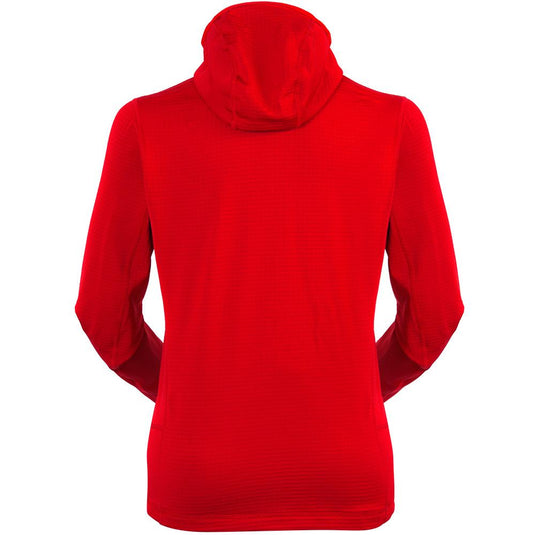 mont womens grid pro fleece hoodie fiesta red