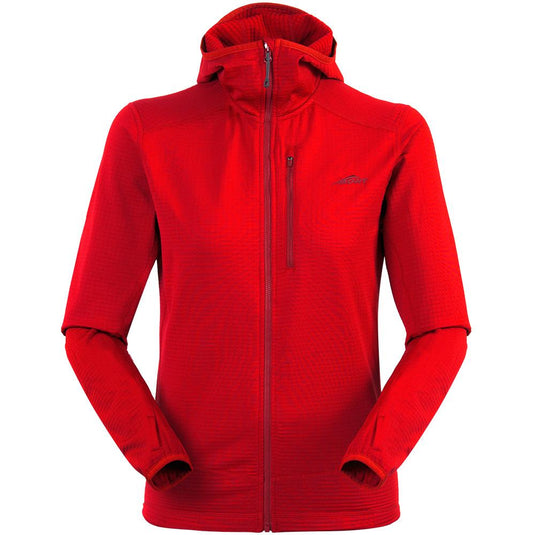 mont womens grid pro fleece hoodie fiesta red