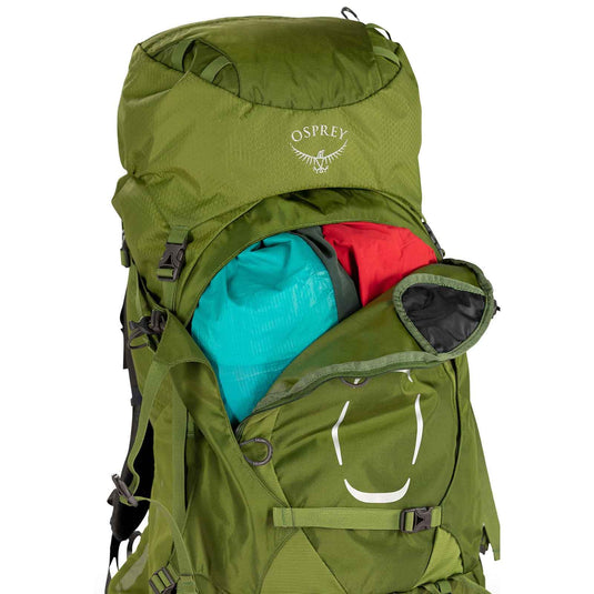 osprey aether 65 mens hiking backpack garlic mustart green 2