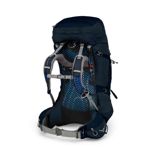 osprey atmos 65 mens hiking pack harness unity blue