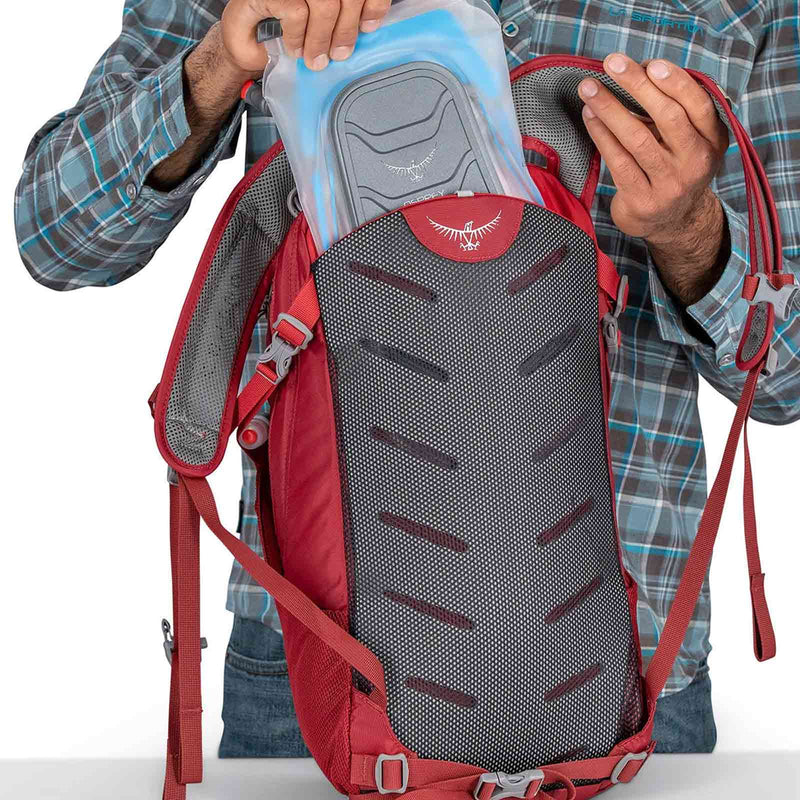 Load image into Gallery viewer, osprey daylite plus backpack features 2 bladder compartment
