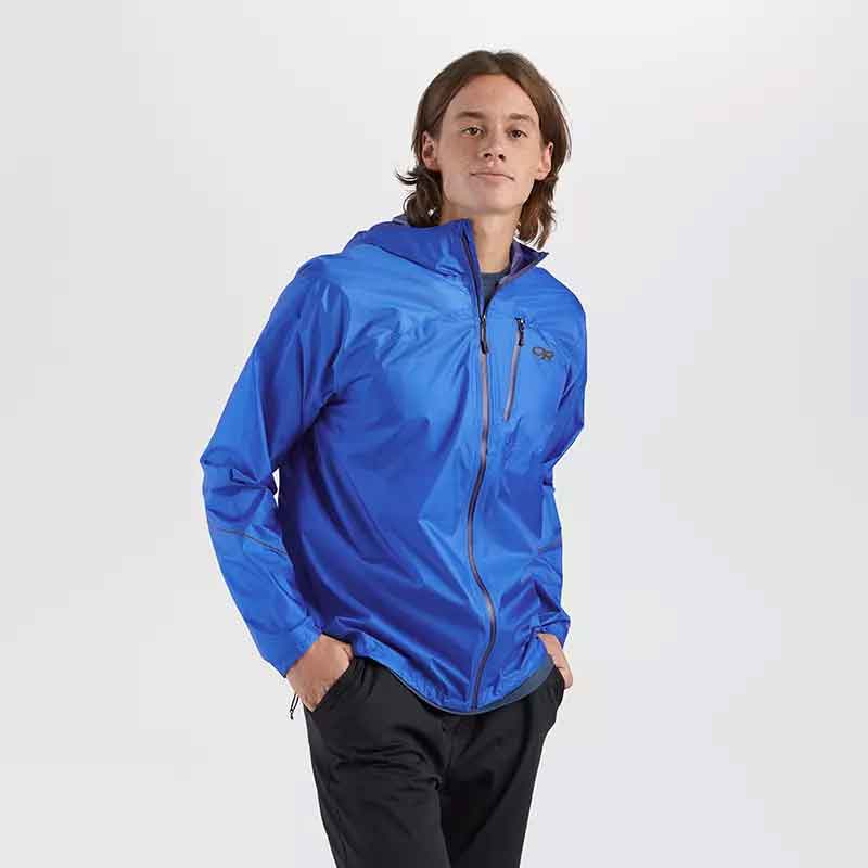 Load image into Gallery viewer, outdoor research mens helium rain jacket ultralight shell azure 2
