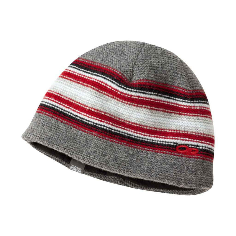 Load image into Gallery viewer, outdoor research spitsbergen hat beanie windstopper charcoal redwood
