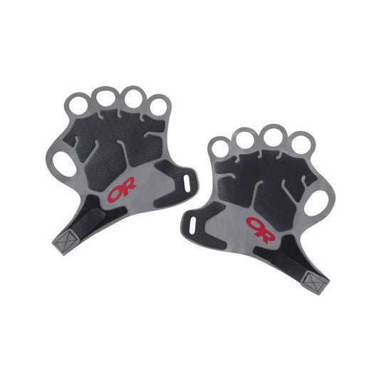 outdoor research splitter crack gloves rock climbing gear pewter black red