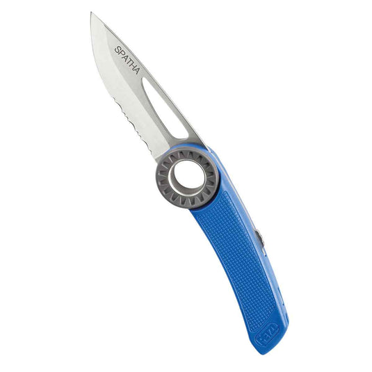 petzl spatha climbing rescue knife blue