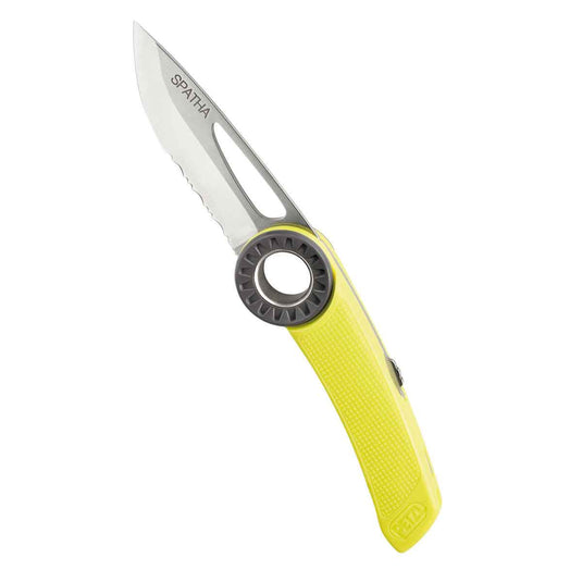 petzl spatha climbing rescue knife yellow