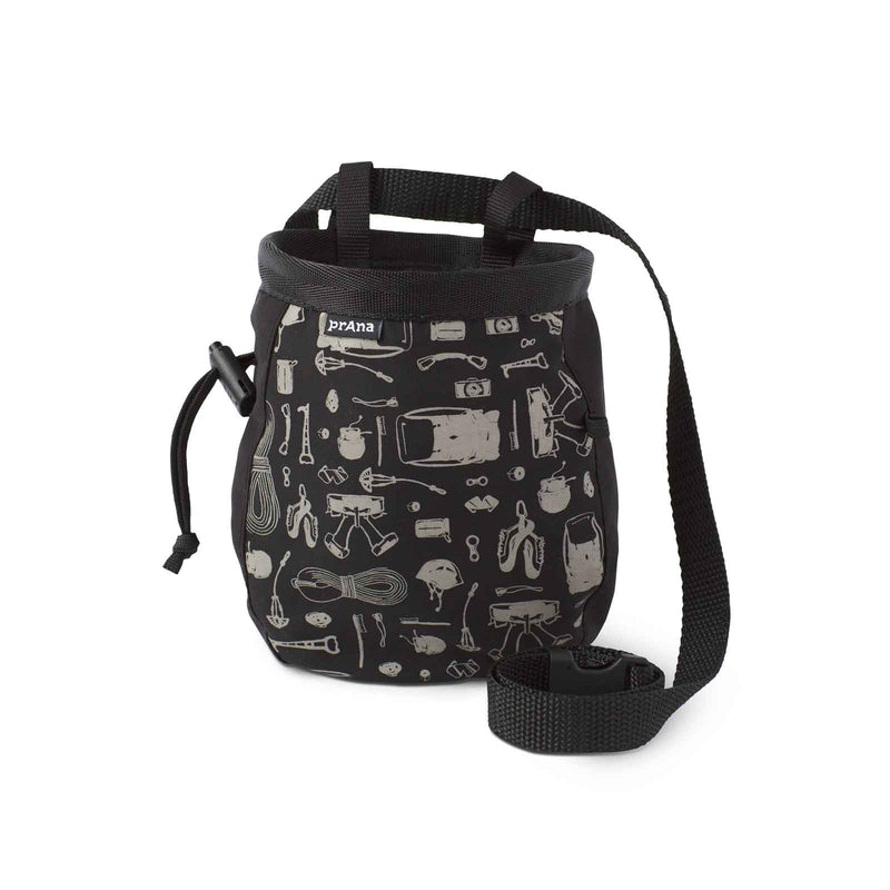 Load image into Gallery viewer, prana graphic chalk bag with belt black
