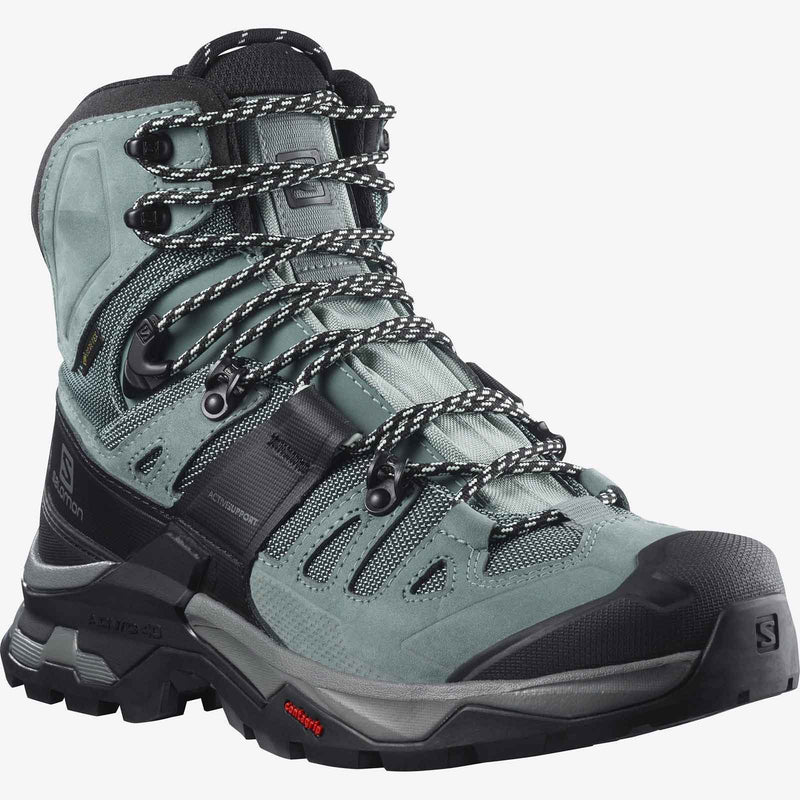 Load image into Gallery viewer, salomon womens quest 4 gtx hiking boots slate tropper opal blue 6
