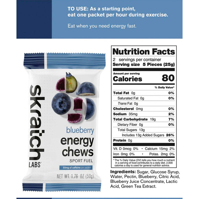 Load image into Gallery viewer, Sport Energy Chews, Blueberry with Caffeine, Single Serving
