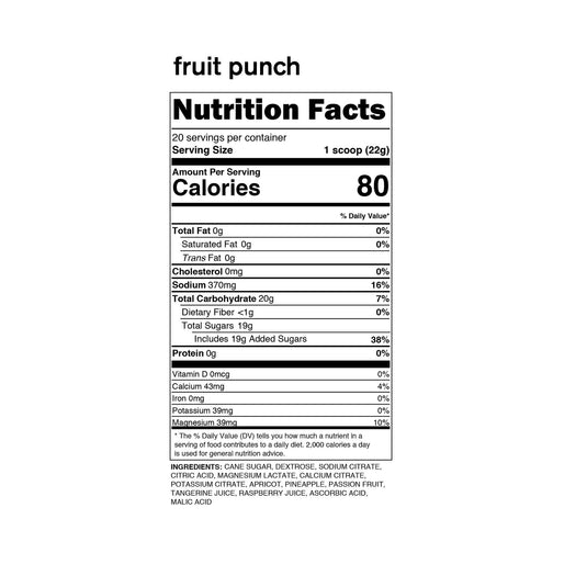 skratch labs sport hydration drink mix 20 serve fruit punch nnutrition information
