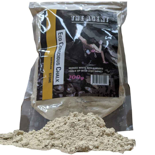 the agent eco chalk australian stone coloured climbing chalk