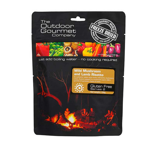 the outdoor gourmet company wild mushroom and lamb risotto