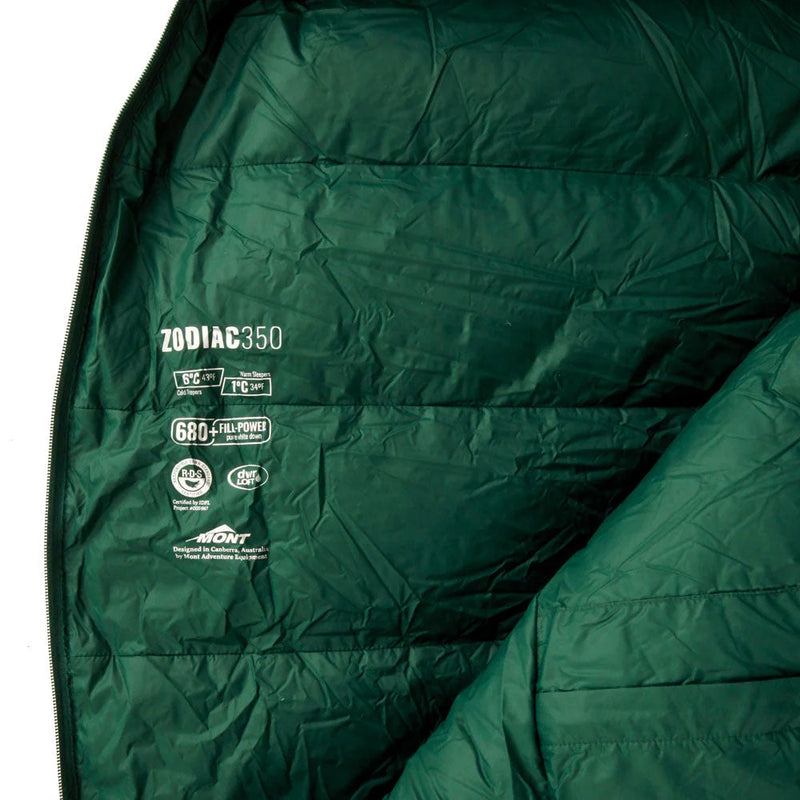 Load image into Gallery viewer, Mont Zodiac 350 6 to 1C Down Sleeping Bag Right Hand Zip
