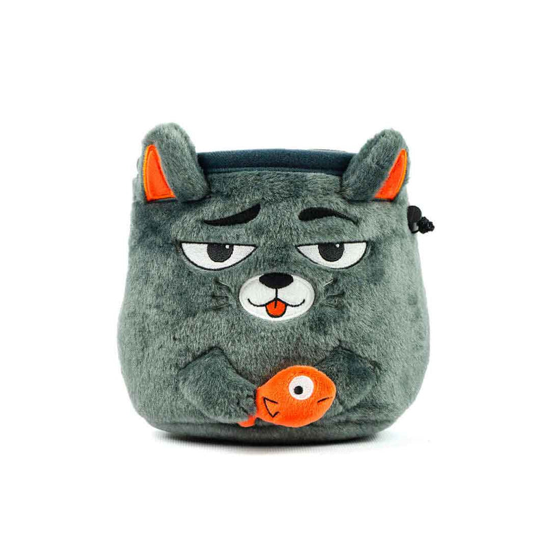 Load image into Gallery viewer, Grey Cat Rock Climbing Chalk Bag

