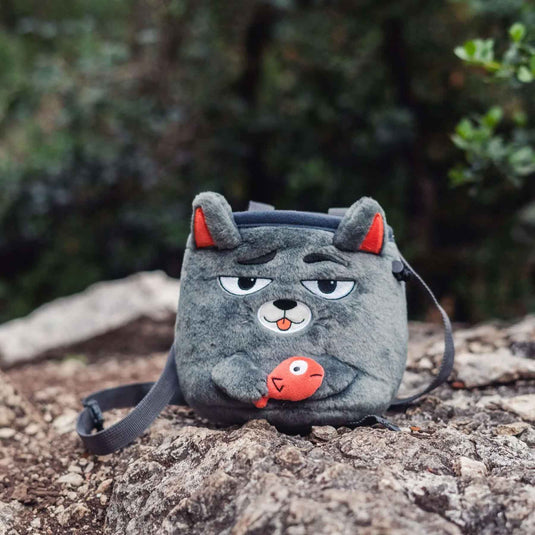 Grey Cat Rock Climbing Chalk Bag