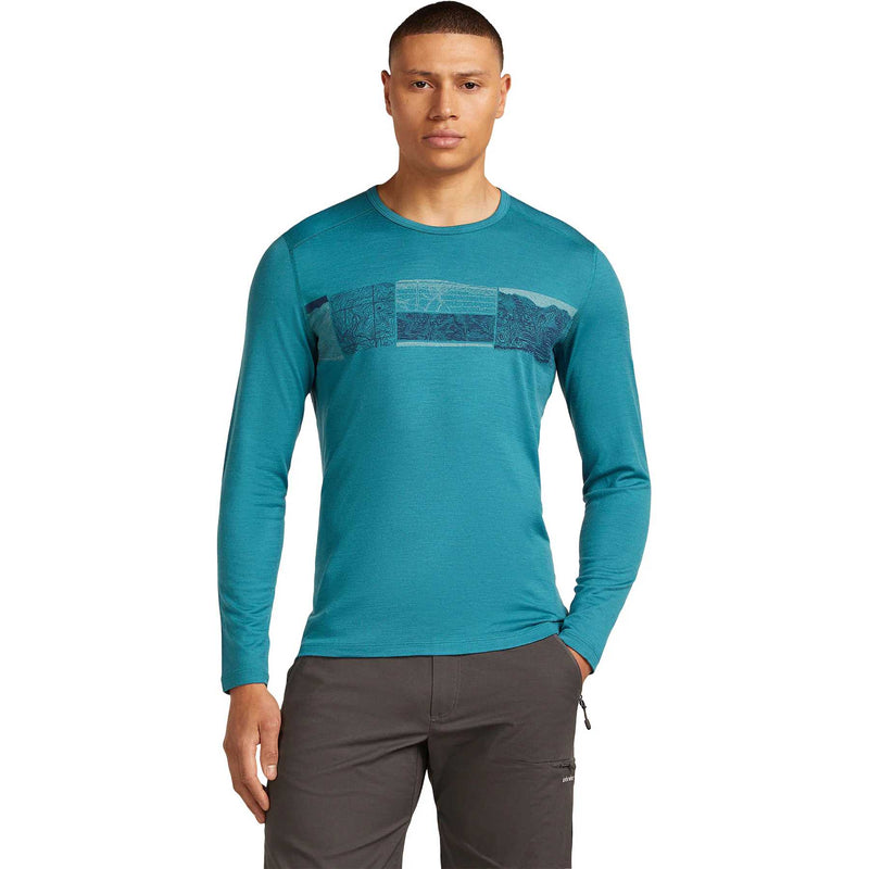 Load image into Gallery viewer, Mens Merino 200 Oasis Long Sleeve Crewe Elevation Line
