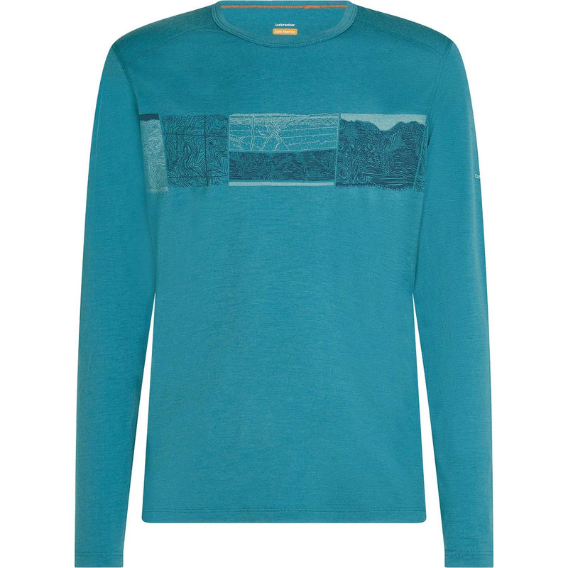 Load image into Gallery viewer, Mens Merino 200 Oasis Long Sleeve Crewe Elevation Line
