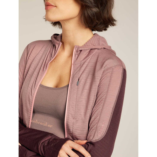 Womens Merino Blend 200 RealFleece Descender LS Zip Hoodie
