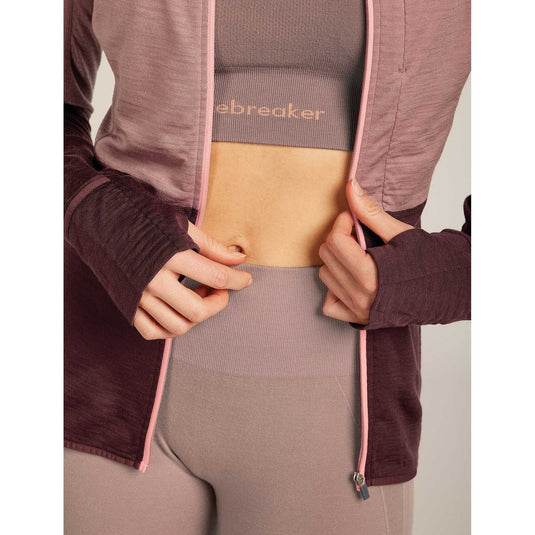 Womens Merino Blend 200 RealFleece Descender LS Zip Hoodie