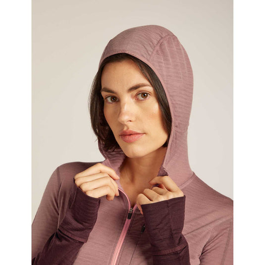 Womens Merino Blend 200 RealFleece Descender LS Zip Hoodie