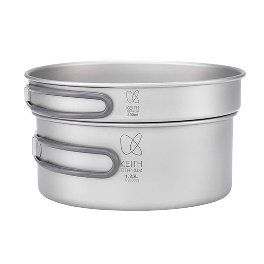 Keith 2-Piece Titanium pot and Pan Cook Set