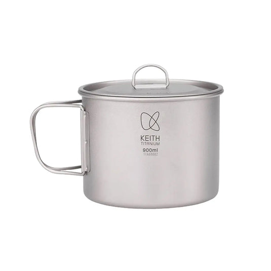 Keith Single-Wall Titanium Mug with Lid 900ml