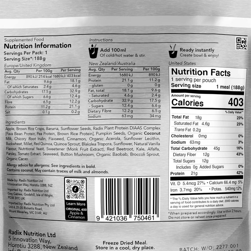 Load image into Gallery viewer, Apple Cinnamon - Plant-Based Breakfast

