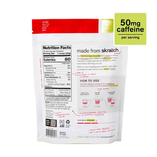 Sport Hydration Drink Mix Raspberry Limeade with Caffeine