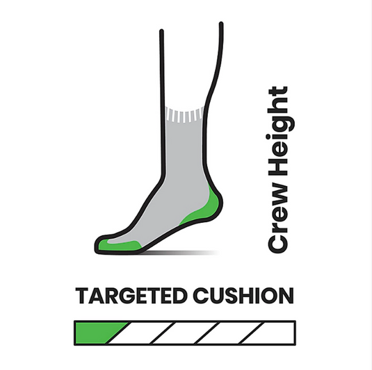Run Targeted Cushion Pattern Crew Socks