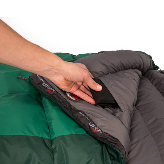 Mont Zodiac 500 Women's specific down sleeping bag for hiking and travel