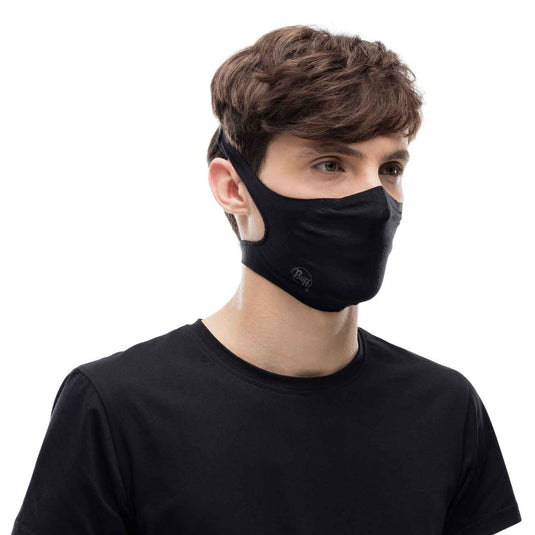 Buff filter mask face mask adult solid black 2